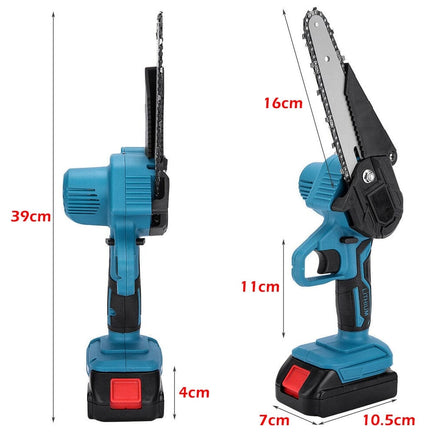 6" Mini Cordless Electric Chainsaw 2X Battery Powered Wood Cutter Rechargeable BestSellers Kings Warehouse 