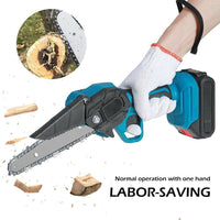 6" Mini Cordless Electric Chainsaw 2X Battery Powered Wood Cutter Rechargeable BestSellers Kings Warehouse 