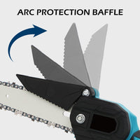 6" Mini Cordless Electric Chainsaw 2X Battery Powered Wood Cutter Rechargeable BestSellers Kings Warehouse 