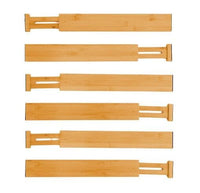 6 Pack Bamboo Adjustable Kitchen Drawer Dividers (Large, 44-55 cm) Fun in the Sun Kings Warehouse 