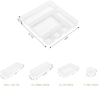 6 Pack Frosted plastic dresser and desk drawer storage rack for make-up brushes and kitchen Kings Warehouse 