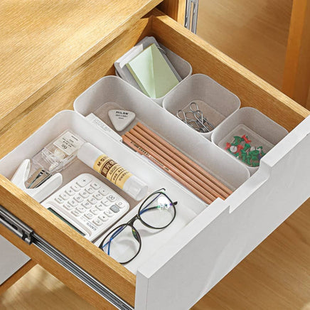 6 Pack Frosted plastic dresser and desk drawer storage rack for make-up brushes and kitchen Kings Warehouse 