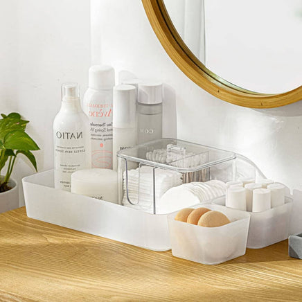 6 Pack Frosted plastic dresser and desk drawer storage rack for make-up brushes and kitchen Kings Warehouse 