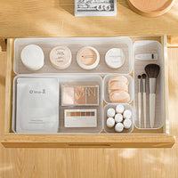 6 Pack Frosted plastic dresser and desk drawer storage rack for make-up brushes and kitchen Kings Warehouse 
