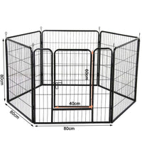 6 Panel Pet Dog Cat Bunny Puppy Play pen Playpen 80x80cm Exercise Cage Dog Panel Fence coops & hutches Kings Warehouse 