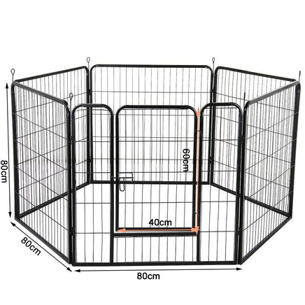 6 Panel Pet Dog Cat Bunny Puppy Play pen Playpen 80x80cm Exercise Cage Dog Panel Fence coops & hutches Kings Warehouse 