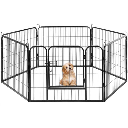6 Panel Pet Dog Cat Bunny Puppy Play pen Playpen 80x80cm Exercise Cage Dog Panel Fence coops & hutches Kings Warehouse 