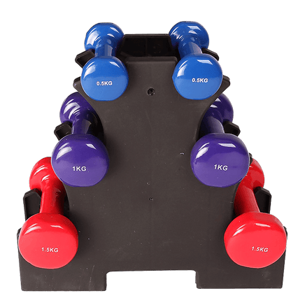 6-Piece Dumbbell Set with Rack Sports & Fitness Kings Warehouse 