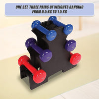 6-Piece Dumbbell Set with Rack Sports & Fitness Kings Warehouse 
