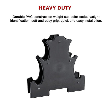 6-Piece Dumbbell Set with Storage Rack for Home Gym Training Sports & Fitness Kings Warehouse 