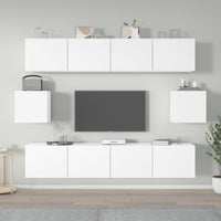 6 Piece TV Cabinet Set White Engineered Wood living room Kings Warehouse 