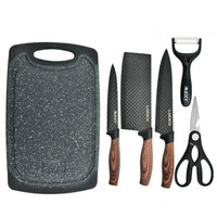 6 pieces Kitchen Knife Set Everich Chef Knives Stainless Steel Nonstick Scissor Cutting Board Home & Garden Kings Warehouse 