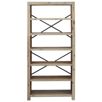 6-Tier Bookcase 80x30x170 cm Solid Wood Acacia Kings Warehouse 