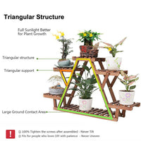 6 Tier Plant Stands Star Flower Shelf Outdoor Indoor Wooden Planter Corner Pots Kings Warehouse 