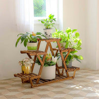 6 Tier Plant Stands Star Flower Shelf Outdoor Indoor Wooden Planter Corner Pots Kings Warehouse 