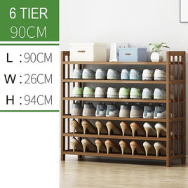 6 Tier Tower Bamboo Wooden Shoe Rack Corner Shelf Stand Storage Organizer Furniture Kings Warehouse