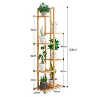 6 Tiers Bamboo Flower Shelf Rack Plant Stand Pots Display Corner Shelving Kings Warehouse 