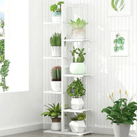 6 Tiers Vertical Bamboo Plant Stand Staged Flower Shelf Rack Outdoor Garden Furniture Kings Warehouse 
