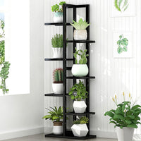 6 Tiers Vertical Bamboo Plant Stand Staged Flower Shelf Rack Outdoor Garden Furniture Kings Warehouse 