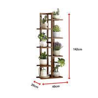 6 Tiers Vertical Bamboo Plant Stand Staged Flower Shelf Rack Outdoor Garden Furniture Kings Warehouse 