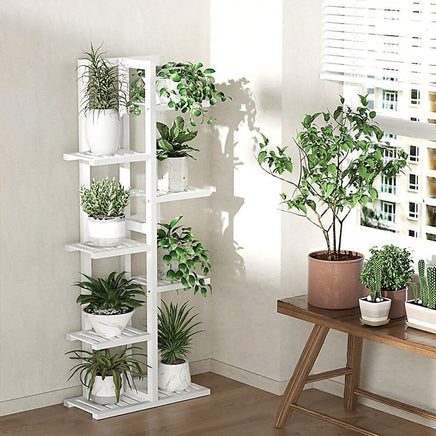 6 Tiers Vertical Bamboo Plant Stand Staged Flower Shelf Rack Outdoor Garden Furniture Kings Warehouse 