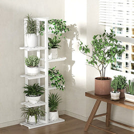 6 Tiers Vertical Bamboo Plant Stand Staged Flower Shelf Rack Outdoor Garden Furniture Kings Warehouse 