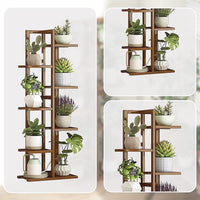 6 Tiers Vertical Bamboo Plant Stand Staged Flower Shelf Rack Outdoor Garden Furniture Kings Warehouse 