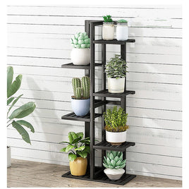 6 Tiers Vertical Bamboo Plant Stand Staged Flower Shelf Rack Outdoor Garden Furniture Kings Warehouse