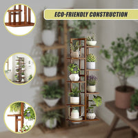 6 Tiers Vertical Bamboo Plant Stand Staged Flower Shelf Rack Outdoor Garden Furniture Kings Warehouse 