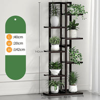 6 Tiers Vertical Bamboo Plant Stand Staged Flower Shelf Rack Outdoor Garden Furniture Kings Warehouse 