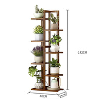 6 Tiers Vertical Bamboo Plant Stand Staged Flower Shelf Rack Outdoor Garden Furniture Kings Warehouse 
