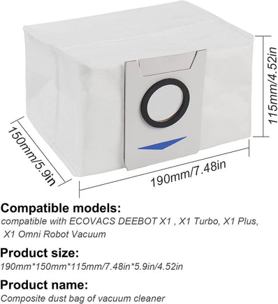 6 X Auto Empty Station Dust Bags For Ecovacs Deebot X1 Omni Series Robots Appliances Kings Warehouse 