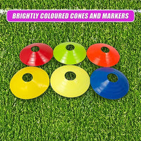 60 Pack Sports Training Discs Markers Cones Soccer AFL Exercise Personal Fitness Sports & Fitness Kings Warehouse 