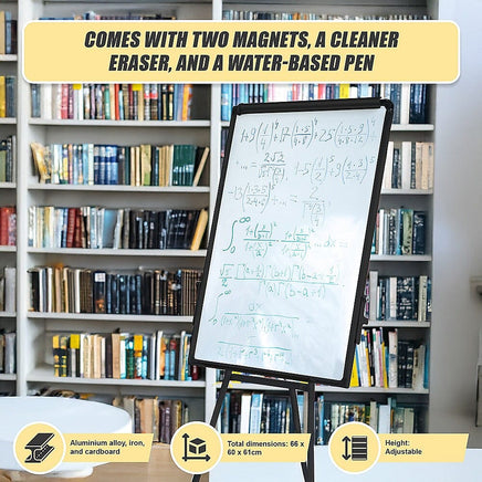 60 x 90cm Magnetic Writing Whiteboard Dry Erase w/ Height Adjustable Tripod Stand Furniture Kings Warehouse 