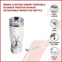 600ml Electric Smart Portable Blender Protein Shaker Bottle Cup Sports & Fitness Kings Warehouse 