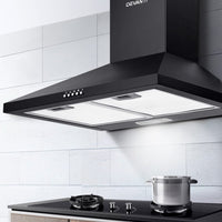 600mm Range Hood 60cm Rangehood Black Appliances Kings Warehouse 