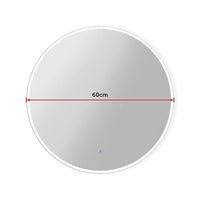 60cm LED Wall Mirror Bathroom Mirrors Light Decor Round Health & Beauty Kings Warehouse 