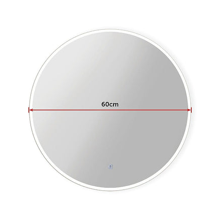 60cm LED Wall Mirror Bathroom Mirrors Light Decor Round Health & Beauty Kings Warehouse 