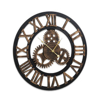 60CM Wall Clock Modern Large Vintage Luxury Art Clock Home Decor Black Kings Warehouse 