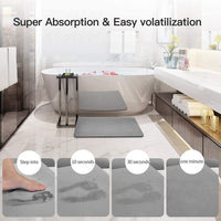 60cm*40cm Diatomaceous Earth Bath Mat, Nonslip Absorbent - Fast Drying Bathroom Floor Shower Mats Anti-Slip Mat Kings Warehouse 