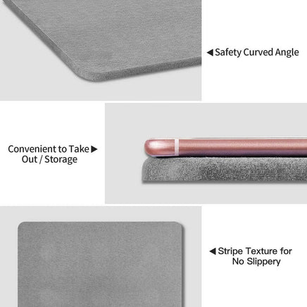 60cm*40cm Diatomaceous Earth Bath Mat, Nonslip Absorbent - Fast Drying Bathroom Floor Shower Mats Anti-Slip Mat Kings Warehouse 