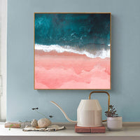 60cmx60cm Pink Sea Wood Frame Canvas Wall Art Kings Warehouse 