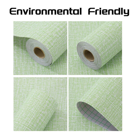 61cm x 10m Green Wallpaper Decor Faux Grasscloth Paper Wall Paper Self Adhesive Removable Kings Warehouse 