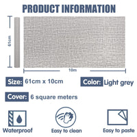 61cm x 10m Wallpaper Decor Faux Grasscloth Contact Paper Wall Paper Self Adhesive Removable Kings Warehouse 