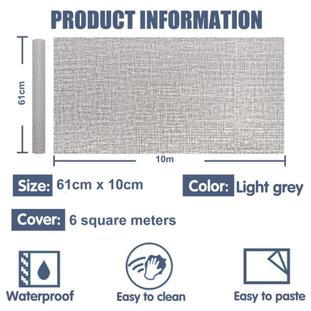61cm x 10m Wallpaper Decor Faux Grasscloth Contact Paper Wall Paper Self Adhesive Removable Kings Warehouse 