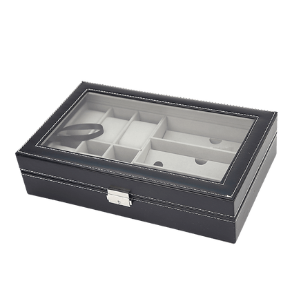 6+3 Grid Watch Sunglass Eyeglasses Display Box Case Storage Organizer PU Leather Home & Garden Kings Warehouse 