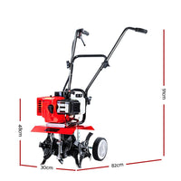 65CC Tiller Garden Cultivator Rototiller 4 Blades Soil Plower Mini Rotary Hoe Tools Kings Warehouse 