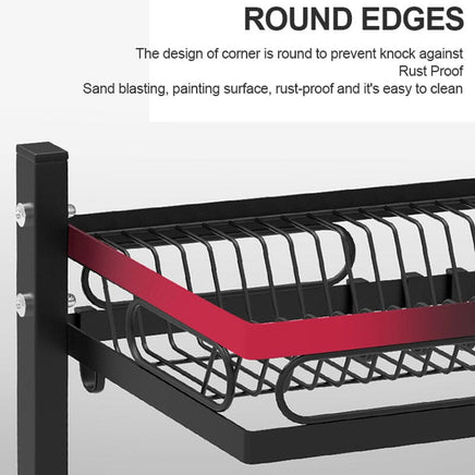 65cm 3 tier Over Single Sink Dish Drying Rack Drainer Kitchen Cutlery Holder Storage Organizer Kings Warehouse 