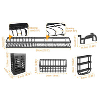 65cm 3 tier Over Single Sink Dish Drying Rack Drainer Kitchen Cutlery Holder Storage Organizer Kings Warehouse 