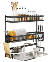 65cm 3 tier Over Single Sink Dish Drying Rack Drainer Kitchen Cutlery Holder Storage Organizer Kings Warehouse 